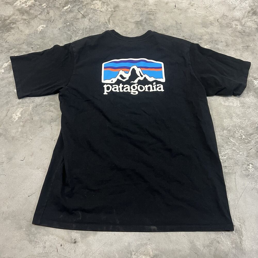 Patagonia Mens Logo Responsibili-Tee S/S T-shirt Size Medium Black Outdoor
